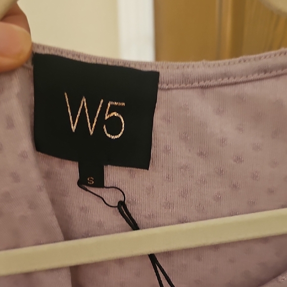 W5 Lavender Textured Knot Front Blouse - Picture 7 of 7
